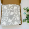 Κουβερτάκι γουνάκι Baby heart grey