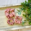 Σετ 3 scrunchies ροζ nude